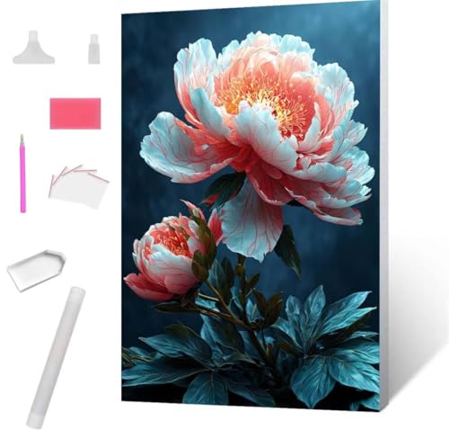 Subshrubby Pfingstrose Blume Diamond Painting Erwachsene 30x40cm, DIY 5D Diamant Painting Bilder kinder Malen Nach Zahlen Set, Diamond Art Full Diamant Malerei Kunst Basteln für Home Wand Dekor S-648 von Jaxiaco