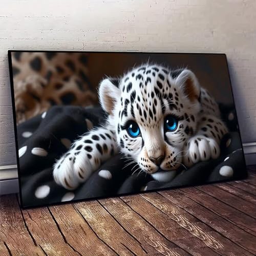 Tier Leopard Malen nach Zahlen, DIY malen nach zahlen erwachsene, Knitterfreie Leinwand, Digitales Ölgemälde-Set auf Leinwand mit Pinseln und Acrylpigment, Artwork für Heimdekoration, 60x120cm X-531 von Jaxiaco