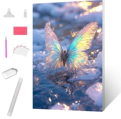 Träumender Schmetterling Diamond Painting Erwachsene 30x40cm, DIY 5D Diamant Painting Bilder kinder Malen Nach Zahlen Set, Diamond Art Full Diamant Malerei Kunst Basteln für Home Wand Dekor S-608 von Jaxiaco