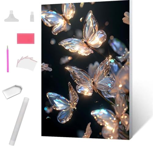 Träumender Schmetterling Diamond Painting Erwachsene 90x120cm, DIY 5D Diamant Painting Bilder kinder Malen Nach Zahlen Set, Diamond Art Full Diamant Malerei Kunst Basteln für Home Wand Dekor S-617 von Jaxiaco