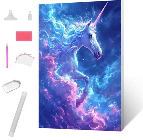 Traumeinhorn Diamond Painting Erwachsene 30x40cm, DIY 5D Diamant Painting Bilder kinder Malen Nach Zahlen Set, Diamond Art Full Diamant Malerei Kunst Basteln für Weihnachten Home Wand Dekor S-615 von Jaxiaco