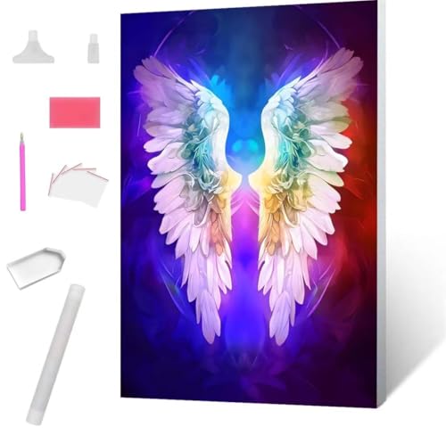 Traumflügel Diamond Painting Erwachsene 60x80cm, DIY 5D Diamant Painting Bilder kinder Malen Nach Zahlen Set, Diamond Art Full Diamant Malerei Kunst Basteln für Weihnachten Home Wand Dekor S-606 von Jaxiaco