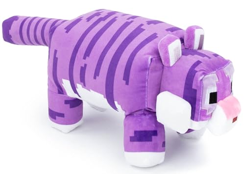 Jay Franco Minecraft Purple Tiger Plüschkissen – 53 cm weiches Tigerkissen von Jay Franco