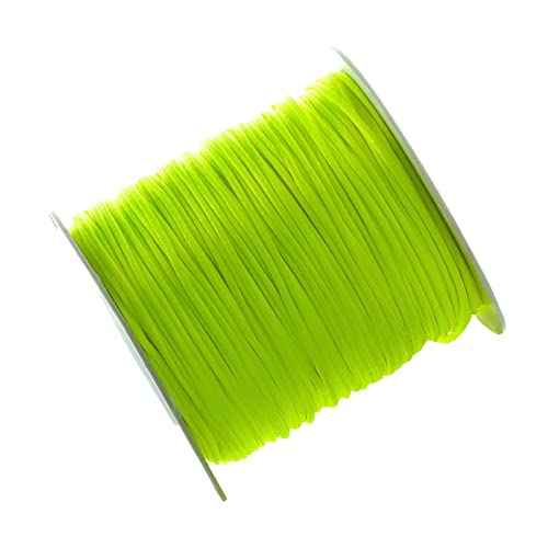 80 Yards 1,5 mm Neongrün Rattail Satin Nylon Trim Seidenschnur Perlenschnur Chinesische Knoten Schnur Makramee Faden Schnur für Halskette Armband geflochtene Schmuckherstellung von Jaydis