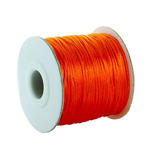 80 Yards 1,5 mm Orange Rattail Satin Nylon Trim Seidenschnur Perlenschnur Chinesische Knoten Schnur Makramee Faden Schnur für Halskette Armband geflochtene Schmuckherstellung von Jaydis