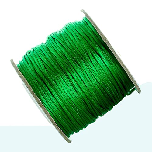 80 Yards 1,5 mm grüne Rattail-Satin-Nylon-Besatz, Seidenschnur, Perlenschnur, chinesische Knotenschnur, Makramee-Fadenschnur für Halsketten, Armbänder, geflochtene Schmuckherstellung von Jaydis