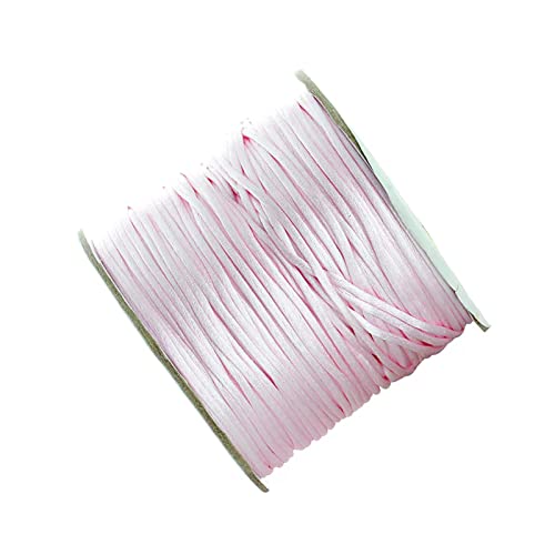 80 Yards 1,5 mm rosa Rattail Satin Nylon Besatz Seidenschnur Perlenschnur Chinesische Knoten Schnur Makramee Faden Schnur für Halskette Armband geflochtene Schmuckherstellung von Jaydis