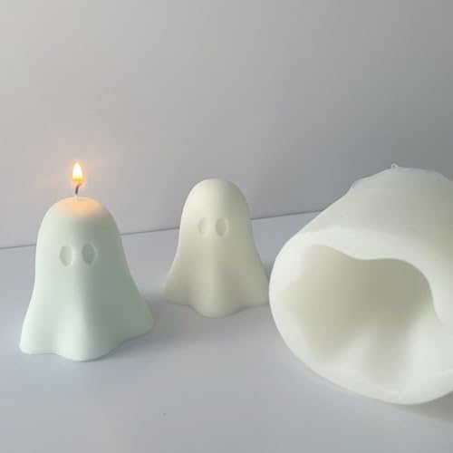 Halloween Kerzenformen, 3D Geister Silikon Kerzenform Gruselige Geister Skulptur Gießformen DIY Dekoration von Jayruit