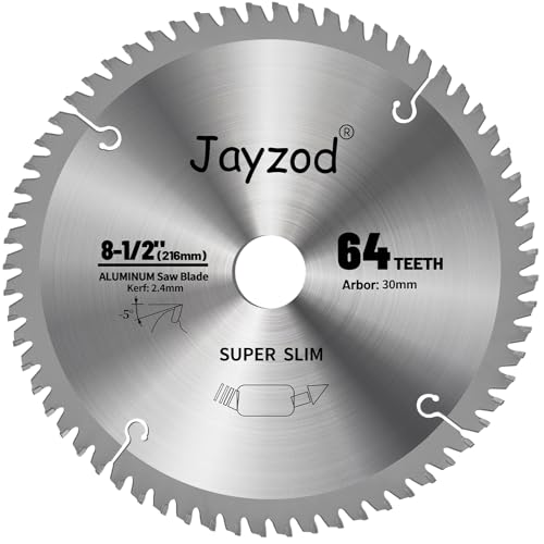 Kreissägeblatt, Durchmesser 216 x 30 mm, 64 Zahngetriebe, zum Schneiden von Holz, zum Schneiden von Aluminium, Kunststoff,Kompatibel mit Bosch und vielen anderen Marken Sägeblatt von Jayzod