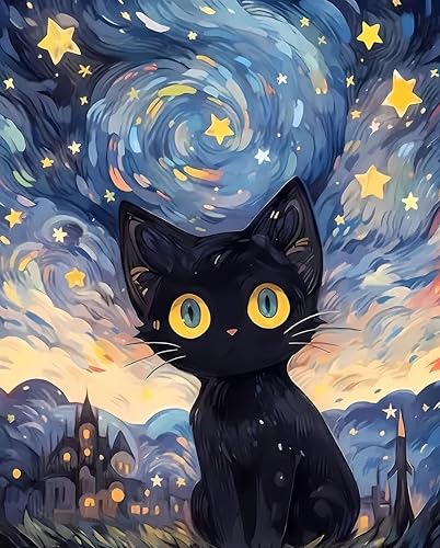 Jazcimdo Diamond Painting, Diamant Painting Bilder Katze für Erwachsene und Kinder, DIY Mosaikherstellung Bastelset für Geschenke und Wanddekoration (30x40cm) von Jazcimdo