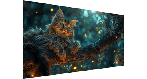 Diamond Painting Baum Diamond Painting Erwachsene Katze Diamant Painting Bilder Kinder, 5D Diamond Painting Anfänger, DIY Diamanten Malerei Stickerei Bastelset, Zimmer Deko Geschenk 100x200cm N1-613 von Jaznnghh