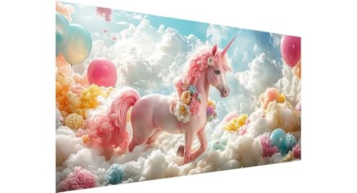 Diamond Painting Einhorn Diamond Painting Erwachsene Ballon Diamant Painting Bilder Kinder,5D Diamond Painting Anfänger,DIY Diamanten Malerei Stickerei Bastelset,Zimmer Deko Geschenk 80x160cm N1-601 von Jaznnghh