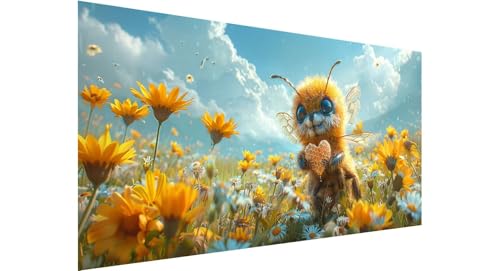 Diamond Painting Erwachsene Groß 100x200cm, 5D Diamant Painting Bilder Biene Diamond Painting Blume 2 Diamand Painting Kinder Anfänger, DIY Crystal Art Bastelset, Deko Wohnzimmer Geschenke N1-566 von Jaznnghh