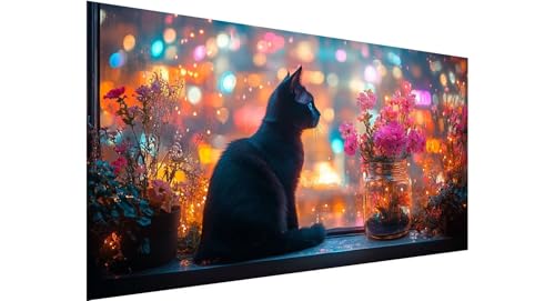 Diamond Painting Erwachsene Groß 100x200cm, 5D Diamant Painting Bilder Katze Diamond Painting Tier Diamand Painting Kinder Anfänger, DIY Crystal Art Bastelset, Deko Wohnzimmer, Geschenke Frauen N1-572 von Jaznnghh