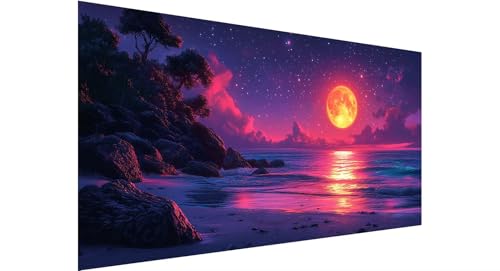 Diamond Painting Erwachsene Groß 100x200cm, 5D Diamant Painting Bilder Mond Diamond Painting Meer 1 Diamand Painting Kinder Anfänger, DIY Crystal Art Bastelset, Deko Wohnzimmer,Geschenke Frauen N1-578 von Jaznnghh