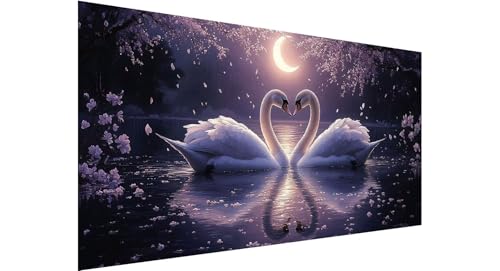 Diamond Painting Erwachsene Groß 100x200cm, 5D Diamant Painting Bilder See Diamond Painting Schwan Diamand Painting Kinder Anfänger, DIY Crystal Art Bastelset, Deko Wohnzimmer, Geschenke Frauen N1-564 von Jaznnghh