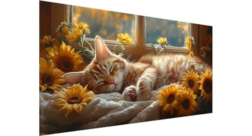 Diamond Painting Erwachsene Groß 100x200cm,5D Diamant Painting Bilder Katze Diamond Painting Sonnenblume 1 Diamand Painting Kinder Anfänger,DIY Crystal Art Bastelset,Deko Wohnzimmer Geschenke N1-574 von Jaznnghh