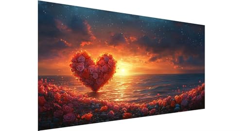 Diamond Painting Erwachsene Groß 100x200cm,5D Diamant Painting Bilder Sonnenaufgang Diamond Painting Liebe Diamand Painting Kinder Anfänger,DIY Crystal Art Bastelset,Deko Wohnzimmer Geschenke N1-548 von Jaznnghh