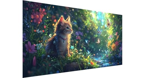 Diamond Painting Erwachsene Groß 20x40cm, 5D Diamant Painting Bilder Katze Diamond Painting Fluss Diamand Painting Kinder Anfänger, DIY Crystal Art Bastelset, Deko Wohnzimmer, Geschenke Frauen N1-604 von Jaznnghh