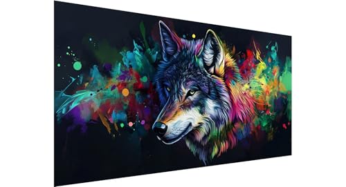 Diamond Painting Erwachsene Groß 30x60cm, 5D Diamant Painting Bilder Wolf Diamond Painting Abstrakt Diamand Painting Kinder Anfänger, DIY Crystal Art Bastelset, Deko Wohnzimmer,Geschenke Frauen N1-622 von Jaznnghh