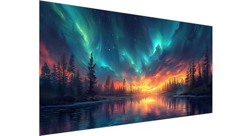 Diamond Painting Erwachsene Groß 30x60cm,5D Diamant Painting Bilder Sonnenuntergang Diamond Painting Fluss Diamand Painting Kinder Anfänger,DIY Crystal Art Bastelset,Deko Wohnzimmer Geschenke N1-596 von Jaznnghh