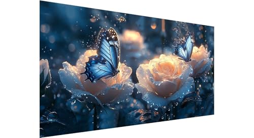 Diamond Painting Schmetterling Diamond Painting Erwachsene Rose Diamant Painting Bilder Kinder,5D Diamond Painting Anfänger,DIY Diamanten Malerei Stickerei Bastelset,Deko Wohnzimmer 40x80cm N1-609 von Jaznnghh