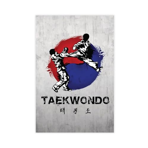 Jdekaec Taekwondo-Kunst-Leinwand-Poster, Wandkunst, Dekordruck, Gemälde für Wohnzimmer, Schlafzimmer, Dekoration, ungerahmt, 30 x 45 cm von Jdekaec