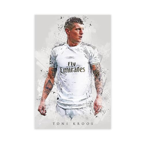 Jdekaec Toni Kroos Leinwand-Poster, Wandkunst, Dekordruck, Gemälde für Wohnzimmer, Schlafzimmer, Dekoration, ungerahmt, 30 x 45 cm von Jdekaec