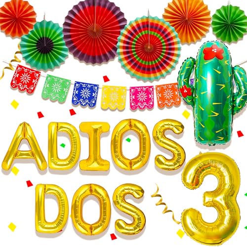 JeVenis Adios Dos Luftballons Adios Dos Geburtstagsdeko Drei Esta Geburtstag Luftballons Deko von JeVenis