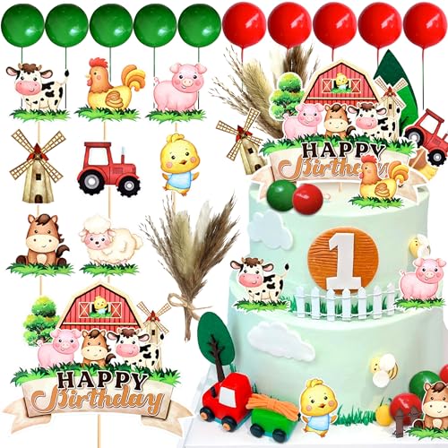 JeVenis Bauernhof Geburtstag Deko Farm Birthday Deko Bauernhof Kuchen Deko Bauernhof Tortendeko Kuh Geburtstag Schafe Birthday von JeVenis