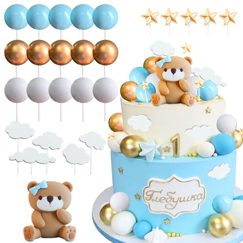 JeVenis Blau Baby Dusche Kuchen Dekoration Teddybär Kuchen Topper Geschlecht Enthüllen Kuchen Dekoration Bär Baby Dusche Party Supplies Teddybär Dekoration von JeVenis