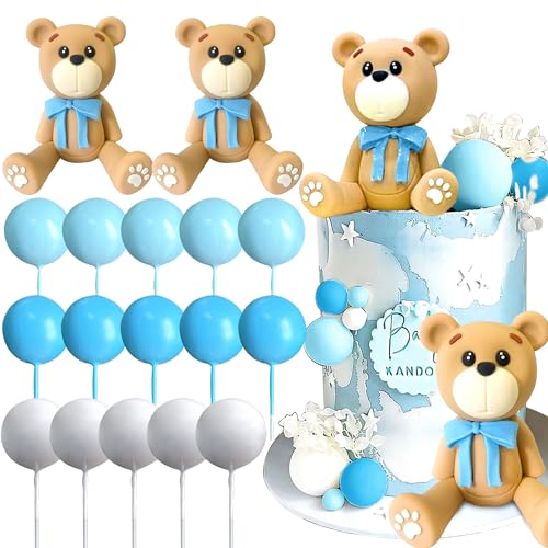 JeVenis Blau Baby Dusche Kuchen Dekoration Teddybär Kuchen Topper Geschlecht Enthüllen Kuchen Dekoration Bär Baby Dusche Party Supplies Teddybär Dekoration von JeVenis