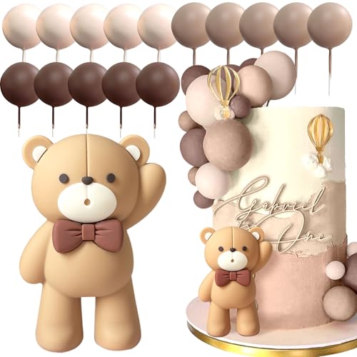 JeVenis Braunbär Tortendeko Baby Bär Baby Shower Cake Topper Bären Tortendeko Baby Shower Geburtstag Kuchen Dekoration von JeVenis