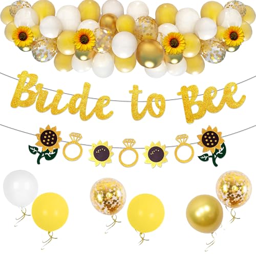 JeVenis Bride to Bee Brautdusche Dekoration Banner Hintergrund Sonnenblumen Bienen Thema Brautdusche Dekorationen Hochzeit Braut to Be Engagement Banner von JeVenis