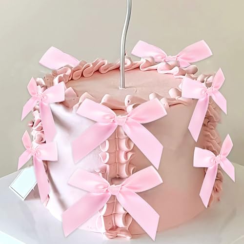 JeVenis Deko Rosa Bow Pinke Deko Rosa Schleife Tortendeko Rosa Prinzessin Tortendeko Geburtstagsdeko Pink Tortendeko Rosa von JeVenis