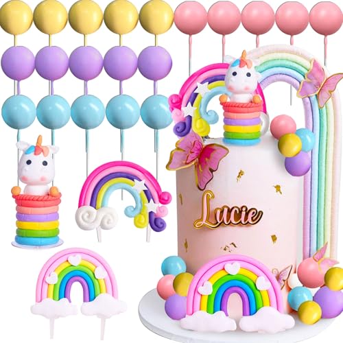 JeVenis Einhorn Torte Einhorn Deko Torte Kuchen Tortendeko Einhorn Regenbogen Deko Torte Einhorn Tortendeko von JeVenis