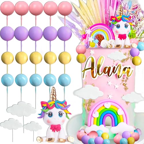 JeVenis Einhorn Torte Einhorn Deko Torte Kuchen Tortendeko Einhorn Regenbogen Deko Torte Einhorn Tortendeko Tortendeko Essbar Mädchen Kuchendeko Tortendeko von JeVenis