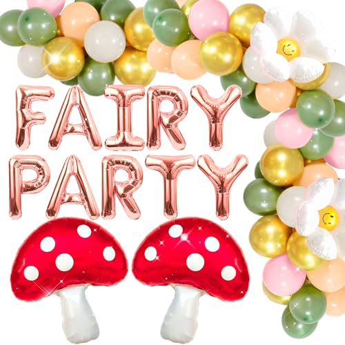 JeVenis Fairy Party Luftballons Fee Geburtstag Party Dekoration Fee Ballon Fee Geburtstag Ballon Fee Wald Pilz Geburtstag Party Supplies Favors von JeVenis