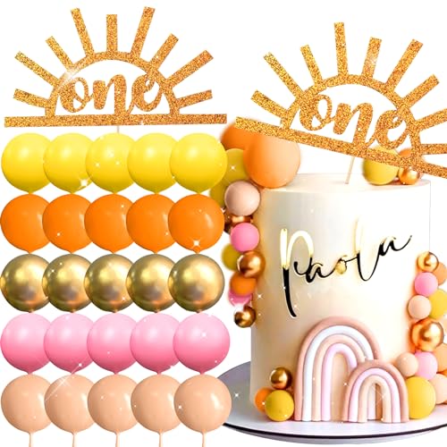 JeVenis First Trip Around the Sun Cake Topper One in the Sun Party Decoration One Team One Dream Decorations Sunshine Cake Topper Groovy One Cake Topper Hippie Cake Topper von JeVenis