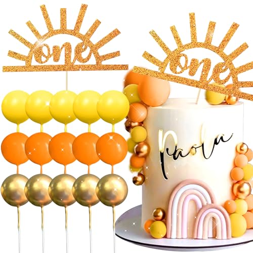 JeVenis First Trip Around the Sun Cake Topper One in the Sun Party Decoration One Team One Dream Decorations Sunshine Cake Topper Groovy One Cake Topper Hippie Cake Topper von JeVenis