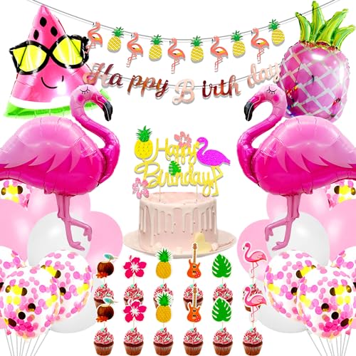 JeVenis Flamingo Luftballon Flamingo Party Flamingo Deko Flamingo Tortendeko Gartenparty Deko Draußen Sommer Sommer Party Deko Sommer Deko Party Tropical Party Deko von JeVenis