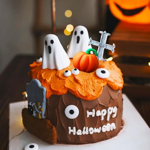 JeVenis Ghost Cake Topper Little Boo Cake Decoration The Spooky One Cake Decoration Two Spooky Cake Topper Ghost Pumpkin for Halloween Babyshower Birthday Party Supplies von JeVenis