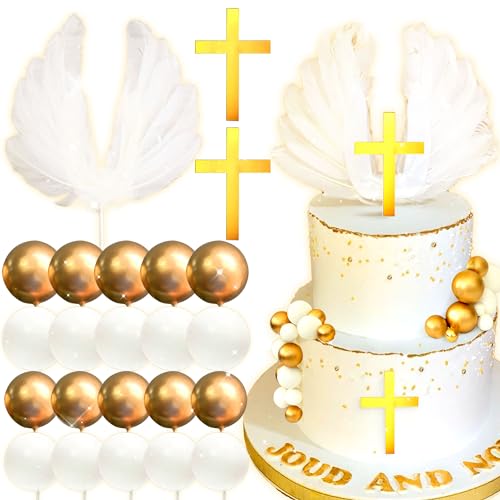 JeVenis Kreuz Kuchen Dekoration Taufe Kuchen Dekoration Engel Kuchen Dekoration Taufe Gastgeschenke Taufe Party Supplies Taufe Party Dekoration von JeVenis