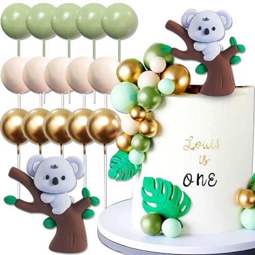 JeVenis Jungle Baby Shower Cake Decoration Koala Cake Topper Safari Animals Cake Decoration Wild One Cake Decoration Two Wild Cake Topper Jungle Safari Animals Party Supplies von JeVenis