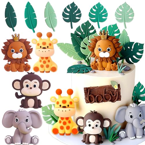 JeVenis Jungle Baby Shower Tortendeko Safari Tiere Tortendeko Wild One Tortendeko Zwei Wilde Kuchen Topper Giraffe Affe Cake Topper von JeVenis