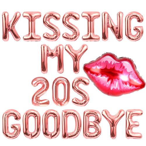 JeVenis Kissing My 20s Goodbye Dekorationen Kissing My 20s Goodbye Banner Luftballons 30. Geburtstag Luftballon Dirty 30 Luftballon von JeVenis