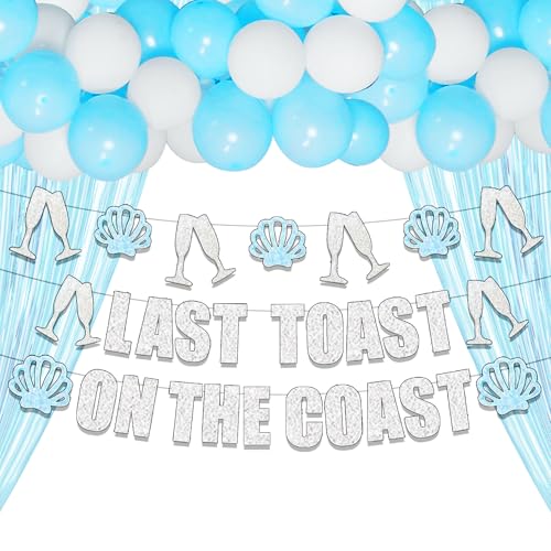 JeVenis Last Toast On The Coast Banner Strand Bach Banner Strand Bachelorette Party Dekorationen Küstenbach Party Supplies von JeVenis