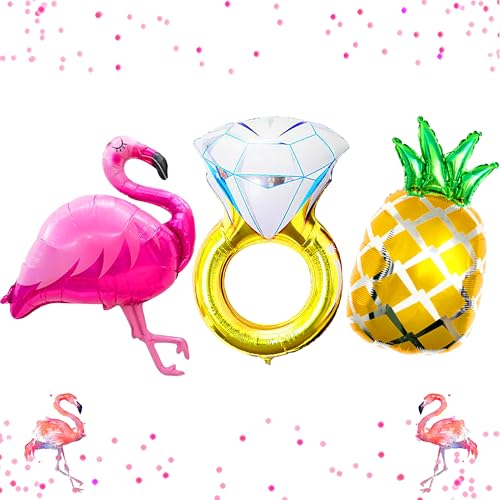 JeVenis Luxus Beachlorette Luftballons Strand Bach Ballons Flamingo Strand Bachelorette Party Dekorationen Hawaii Luau Brautdusche Dekorationen Ballons von JeVenis