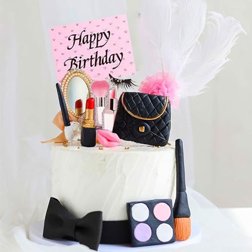 JeVenis Make Up Kuchendekorationen Spa Geburtstagstorte Topper Salon Geburtstag Dekoration Salon Party Zubehör Makeup Geburtstag Party Supplies von JeVenis