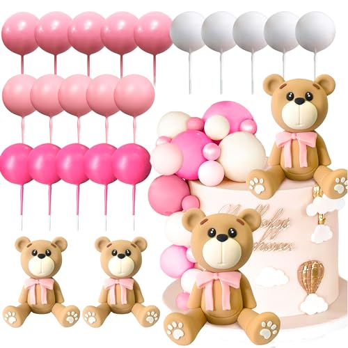 JeVenis Pink Baby Dusche Kuchen Dekoration Teddybär Kuchen Topper Geschlecht Enthüllen Kuchen Dekoration Bär Baby Dusche Party Supplies Teddybär Dekoration von JeVenis